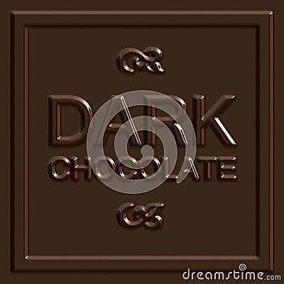 Dark Chocolate Square Stock Photo