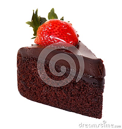 Dark chocolate strawberry cake Stock Photo