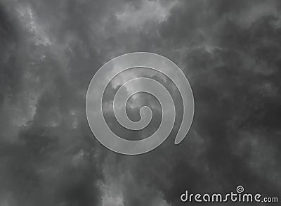 The dark clouds on dramatic sky background before the rainy weather Stock Photo