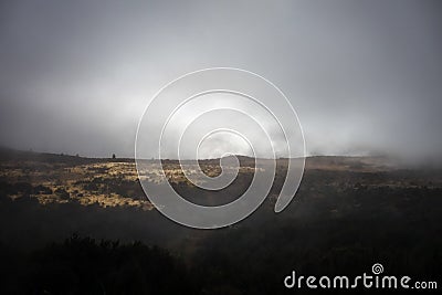 Dark clouds in New Zealand alps Stock Photo