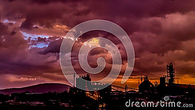 Dark clouds over Dire Dawa Cement factory Stock Photo