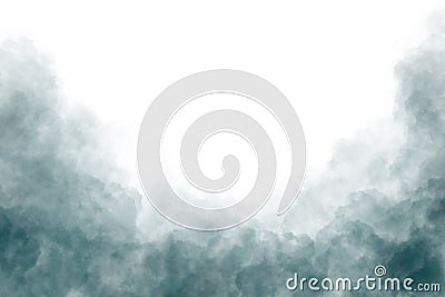 Dark smoke clouds isolated on white background Cartoon Illustration