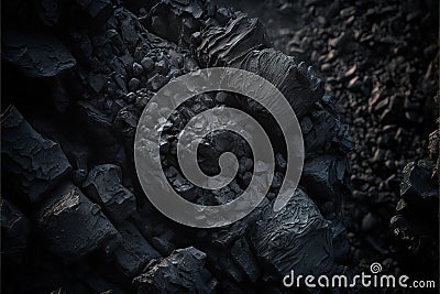 Dark coal texture, natural resources ore mineral mining and industry fossil fuels extraction Stock Photo