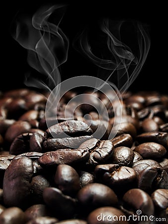 Dark coffee beans Stock Photo