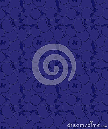 dark colored seamless close pattern with blueberry Vector graphic line Berry pattern Simple colorful pattern berry from seamless Vector Illustration