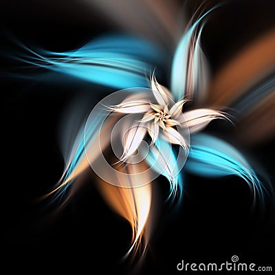 Dark colorful fractal flower Stock Photo