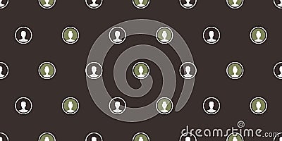 Dark Colorful Seamless User Account Avatars Texture,Background with Rows of Face Symbols Vector Illustration