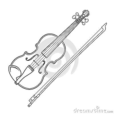 Dark contour vector fiddle violin Vector Illustration