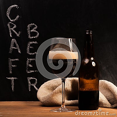 Dark craft beer id the glass Stock Photo