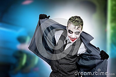 Dark creepy joker face Stock Photo