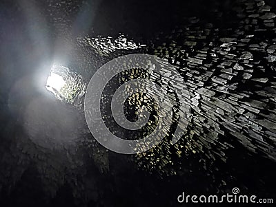 Dark Crystal cave light source Stock Photo