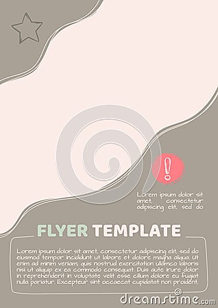 Dark design for flyer, brochure, banner, magazine, poster. An editable handout template in hand-drawn doodle style. Vector Illustration