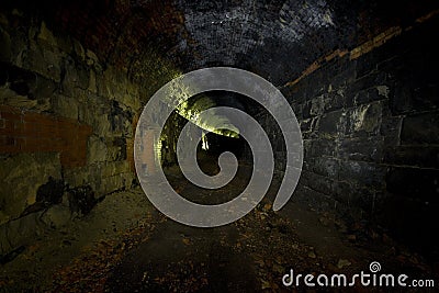 Dark Disused Railway Tunnel Stock Photo