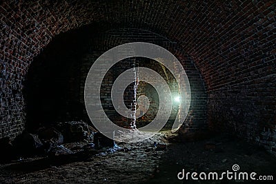 Dark dungeon under the old Prussian fortress Stock Photo