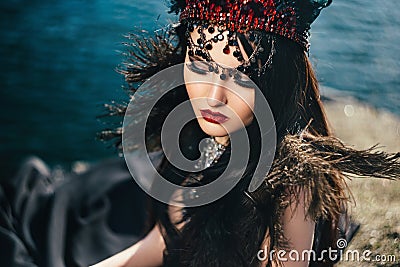 Dark evil queen Stock Photo