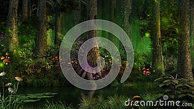 Dark fairytale forest Stock Photo