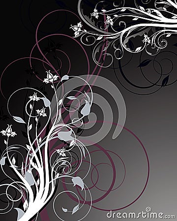 Dark floral abstraction Vector Illustration