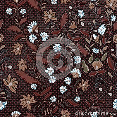 Dark floral seamless pattern Vector Illustration