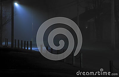 Foggy street Stock Photo