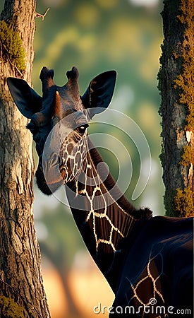 Dark Giraffe Stock Photo