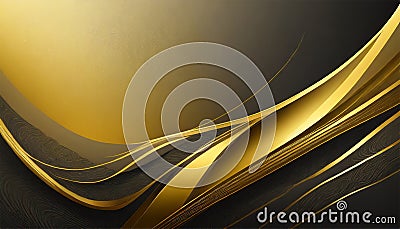 Dark gold elegance abstract luxury backdrop. AI generated Stock Photo