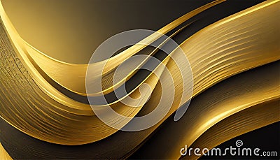 Dark gold elegance abstract luxury backdrop. AI generated Stock Photo