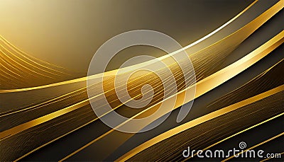 Dark gold elegance abstract luxury backdrop. AI generated Stock Photo