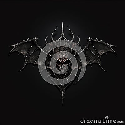 Dark Gothic Demon Logo - Ornate Design Desktop Wallpaper Stock Photo