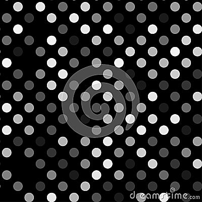 Dark gray dotted, dots, circles pattern, background Geometry is seamlessly repeatable Vector Illustration