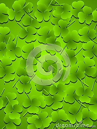 Dark Green Clover Leaves Background Stock Photo