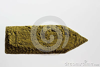 dark green pointer, green tea powder turn right direction sign Stock Photo