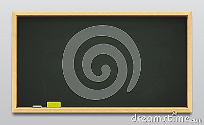Dark green school blackboard or empty classboard Vector Illustration