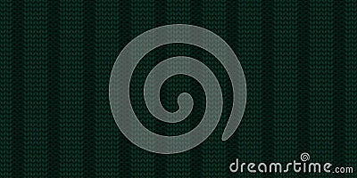 Dark green seamless striped knit texture. Knitted lined clothes fabric surface pattern. Knitwear material backdrop. Knitting wear Stock Photo