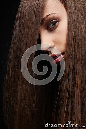 Dark hair. Stock Photo