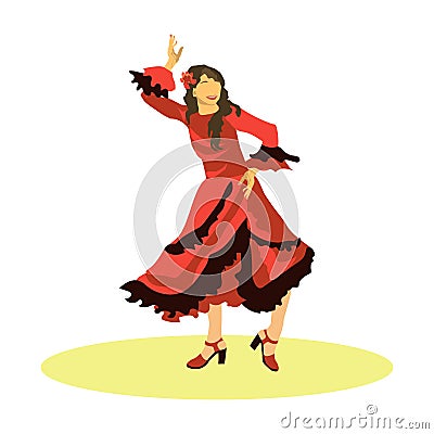 Girl dancing spanish dance Stock Photo