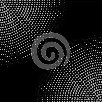 Dark halftone circle dotted corners. Vector monochrome ink dotted grunge background Vector Illustration