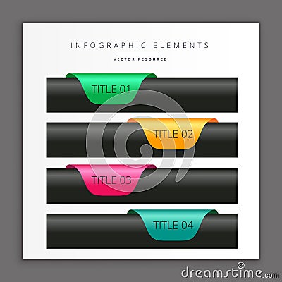 Dark infographic banners Vector Illustration