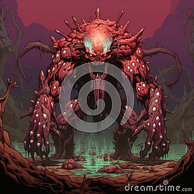 Dark And Intricate Snes Jrpg Boss Enemy Illustration Stock Photo