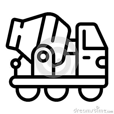 Dark laborer icon outline vector. Cement mixer Vector Illustration