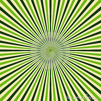 Dark and light green radial rays, spring background Vector Illustration