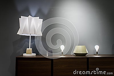 Dark loft comfort interior with wooden elements Stock Photo