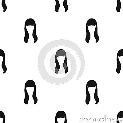 Dark long.Back hairstyle single icon in black style vector symbol stock illustration web. Vector Illustration