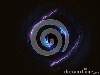 Dark matter. Mysterious illustration of the dark matter explosion and creation of the universe. Created with generative AI tools Cartoon Illustration