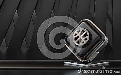 Dark and metallic look 3d dribbble social icon background Editorial Stock Photo