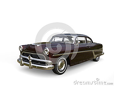 Dark metallic red awesome vintage car in mint condition Stock Photo
