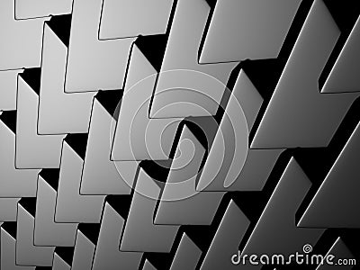 Dark metallic silver triangle pattern industrial background Cartoon Illustration