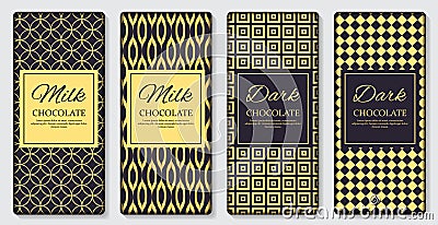 Dark and Milk Chocolate Bar Design Template. 3D Realistic Vector Iillustration Vector Illustration