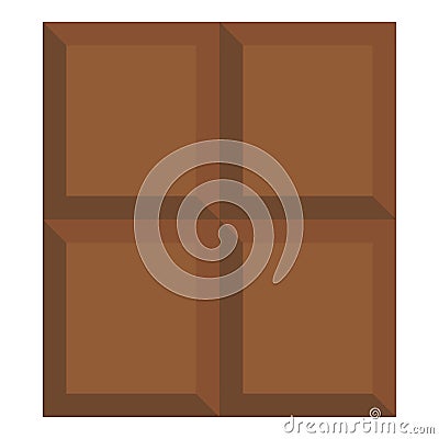 Dark milk chocolate bar icon isolated Vector Illustration