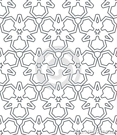 dark monochrome color triangle contour abstract geometric seamless pattern. Vector Illustration