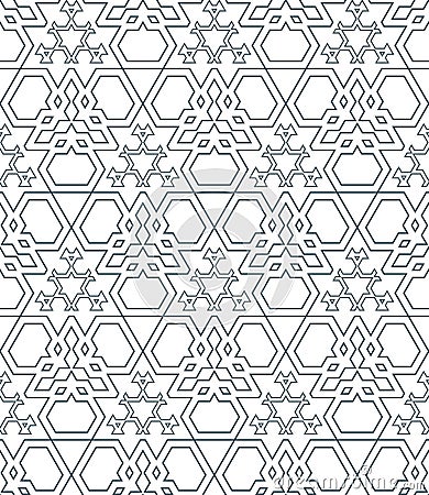 dark monochrome color triangle contour abstract geometric seamless pattern. Vector Illustration